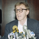 Woody Allen before reporters after his 1993 custody battle. Image via the AP.